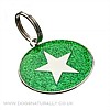 Green Star Dog Tag (Oval) Glitter